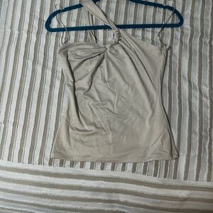 Abercrombie & Fitch Cream One-Shoulder Top